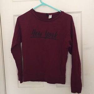 maroon crew neck